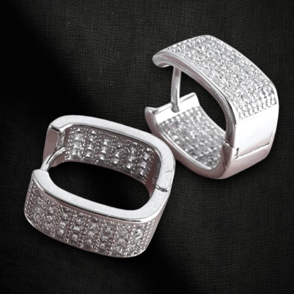 Square Hoop Earrings for Women Zirconia Earrings Dainty Jewelry for Women